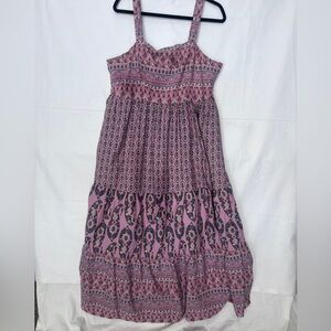 Knox Rose Pink Patterned Maxi Sundress XL